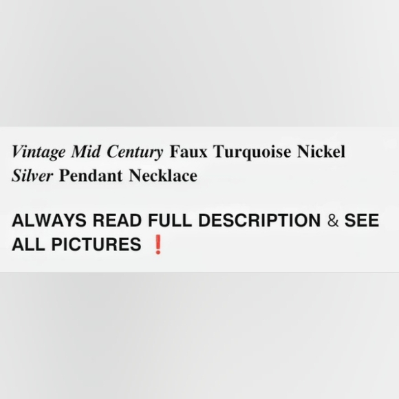 𝐕𝐭𝐠.𝐅𝐚𝐮𝐱 𝐓𝐮𝐫𝐪𝐮𝐨𝐢𝐬𝐞 𝐍𝐢𝐜𝐤𝐞𝐥 𝐒𝐢𝐥𝐯𝐞𝐫 𝐍𝐞𝐜𝐤𝐥𝐚𝐜𝐞 - Picture 2 of 7